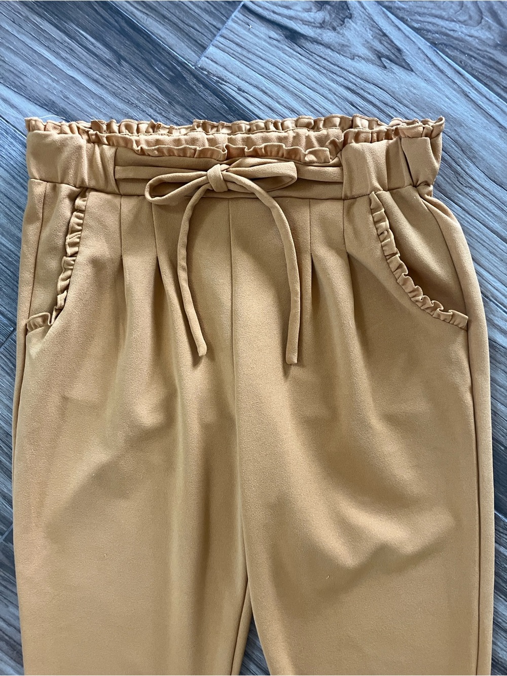 Cute Soho Apparel Mustard Paperbag Waist Ankle Pants